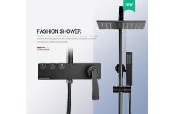 China Wall Mounted Copper Black Champagne Rain Shower Faucets With Handle supplier