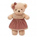 Red Plaid Skirt Cuddly Teddy Bear Soft Toy Bear 30cm OEM for sale