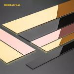 0.55MM Thickness Stainless Steel Corner Trim For Tiles Decoration Brushed Flat Strips for sale