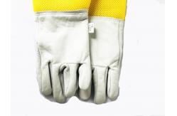 China High quality white sheepskin beekeeping gloves with yellow soft ventilated supplier