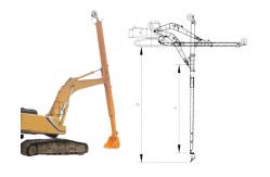China Long Reach Project Excavator Telescopic Arm With Standard Bucket Clamshell Bucket supplier