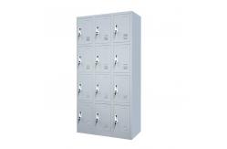 China KD Structure Metal Gym Lockers 12 Door Steel Locker With Handle Lock supplier