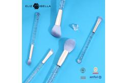 China 5pcs Transparent Plastic Handle Cosmetic Brush Set Customized Packag supplier
