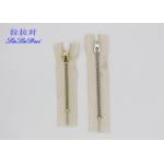 Cotton Overcoat Reverse Coil Zipper , Plating Nickel Teeth White Invisible Zipper