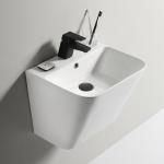 Household Bathroom Washing Porcelain Wall Mount Sink White With Tap Hole for sale