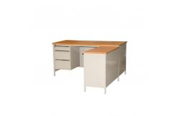 China Modern MDF Board L Shaped Office Desk Three Drawer Office Desk supplier