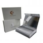 Paperboard Ivory White Silver Pearl Magnetic Gift Box with Logo Custom Packaging Print for sale