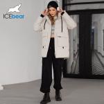 Black Down Jacket With Hood Womens Stand Up Collar for sale
