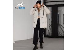 China Black Down Jacket With Hood Womens Stand Up Collar supplier