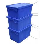 Customized Logo Printing Plastic Attached Lid Containers / PP Tote Boxes for sale