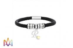 China 17g Antifatigue Beads Mens Engraved Bracelets With Alphabet Charm supplier