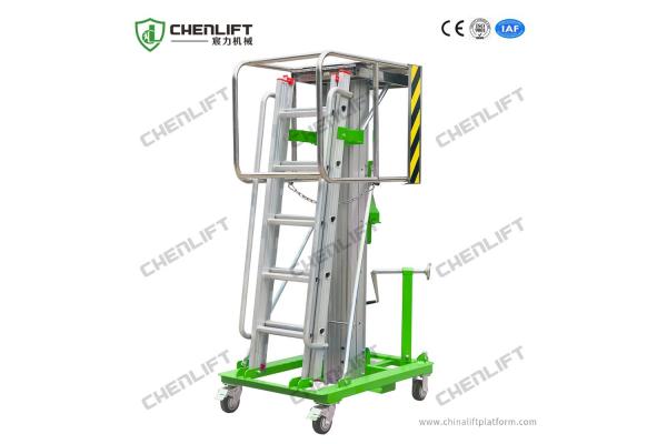 Ce Certified Hand Winch Elevating Lift with 3.2m Platform Height