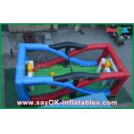 Inflatable Basketball Game Durable White / Blue Inflatable Sports Games Football Soccer Boxing Field For Kids for sale