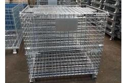 China Galvanized Warehouse Storage Shelves Welded Steel Lockable Wire Mesh Pallet Cage supplier