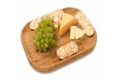 China Fancy Bamboo Cheese Board Set No Plastic With Cutlery In Slide - Out Drawer supplier