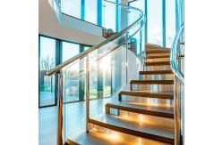 China Sleek Stainless Steel Handrails with 1050mm Height for Glass Staircase Applications supplier