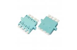 China LC OM3 Quad optical fiber adapter for Optic LAN Blue / Beige / Aqua supplier