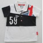 Baby Boy Cotton Pique Polo Shirt Contrast Color Cut Sew for sale