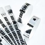 Silver Holographic Wristbands for Adults and Kids MOQ 100 PCS Add Logo Text for sale