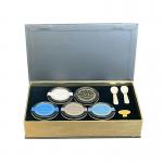 Gold Packaging Black Red Caviar Tin Jar Gift Set with Paperboard Packaging and Sleeve for sale