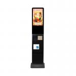 21.5 standing digital signage touch screen kiosk android advertising player with catalog brochure holder white black for sale