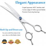 Elegant SUS440C Curved Thinning  Dog Fur Scissors for Chunker trimming