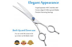 China Elegant SUS440C Curved Thinning  Dog Fur Scissors for Chunker trimming supplier