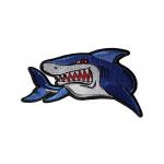 Animal Shark Embroidered Iron On Patches With Glue Heat Press Backing for sale