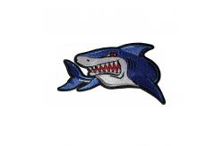 China Animal Shark Embroidered Iron On Patches With Glue Heat Press Backing supplier