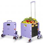 Climb Stairs Plastic Shopping Cart Trolley Supermarket Luggage Camping With Cover for sale