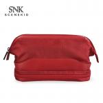 Double Zipper Travel Men PU Polyester Cosmetic Bag for sale