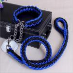 Adjustable Eight Strand Woven Dog Collar Leash Explosion Proof Nylon Pet Leash for sale