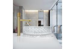China Transparent Crystal Glass Vessel Basins Ice Prism Countertop Sinks supplier