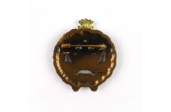 China Autique Metal Custom Brass Badges With Safety Pin Spin casting / Printing Process supplier