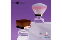 China Customized Logo Single Kabuki Brush Foundation Brush with Synthetic Hair and Angular Blush supplier