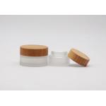Frosted Clear Cream Cosmetic Jar Container 100g Empty With Bamboo Lid