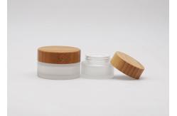 China Frosted Clear Cream Cosmetic Jar Container 100g Empty With Bamboo Lid supplier