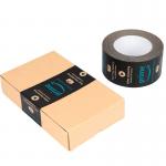 Custom Logo Brown Packaging Water Activated Gummed Thread Reinforced Wet Kraft Paper Adhesive Tape Roll for Packing Black for sale