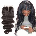 China Natural Baby Hair 4X4 Lace Top Closure Hair Extensions 18 Inch OEM for sale
