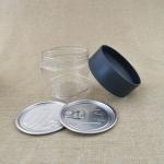 Stackable Black Screw Cap 438 Ml 51g Transparent PET Jar