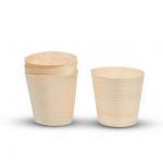 FDA Disposable Dessert Cups Pine Wooden Food Serving Cups JFB-WC-010 for sale