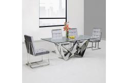 China geometric modeling Restaurant Dining Room Furnitures MDF Dining Table And Chairs supplier