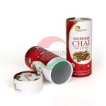 Red Pantone Round Box Paper Tube Packaging Tea Tins Customized for sale
