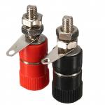Hot selling Red Black 4mm Banana Socket Nickel Plated Binding Post Nut Banana Plug Jack Connector for sale