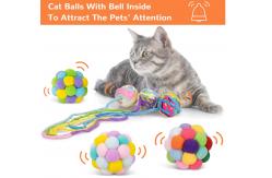 China Interactive Safe Chew Toys For Cats With Bell And Cat Fuzzy Balls supplier