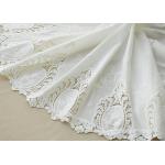Cotton White Crochet Lace Fabric / Embroidered Lace Fabric For Home Textile 130cm for sale