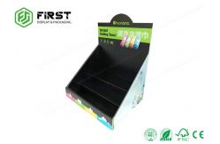 China Glossy Printed Custom Eco-friendly Paper Cardboard Counter Display Stands For Advertising supplier
