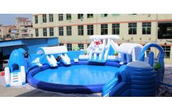 China Giant Inflatable Water Slide , Large PVC Material Inflatable Slide Wild Rapids supplier