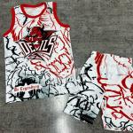 Custom Dtg Print Summer Vest Jersey Tshirt Shorts Set Sleeveless Soccer Jersey tank Top and Short Set for sale