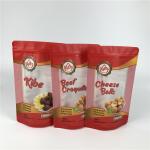 Mini quantity digital printing cookie snack jerky beef packaging stand up zipper bag with clear window for sale